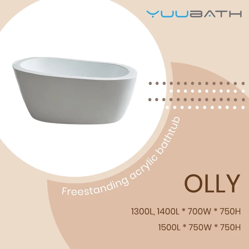 “OLLY”  Free-standing Acrylic Bathtub