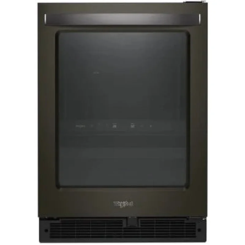Whirlpool 24 Inch Undercounter Beverage Center with Dual-Temperature Controlled Zone Black Stainless WUB50X24HV DISPLAY MODEL