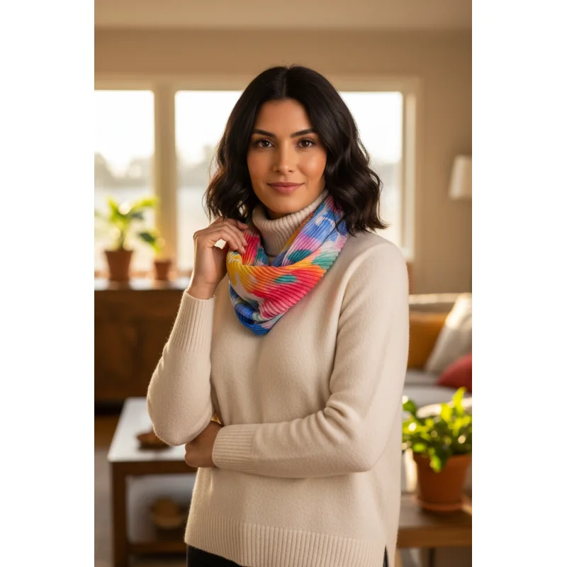 Watercolour Brights Neck Scarf | Magnetic Clasp Snood