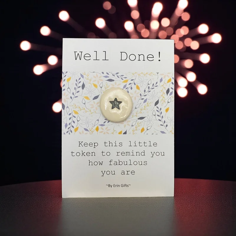 Well Done  Ceramic Pocket Token Pocket Hug and Card
