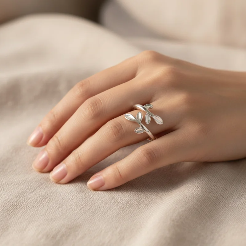 Wraparound Olive Leaf Ring | Sterling Silver