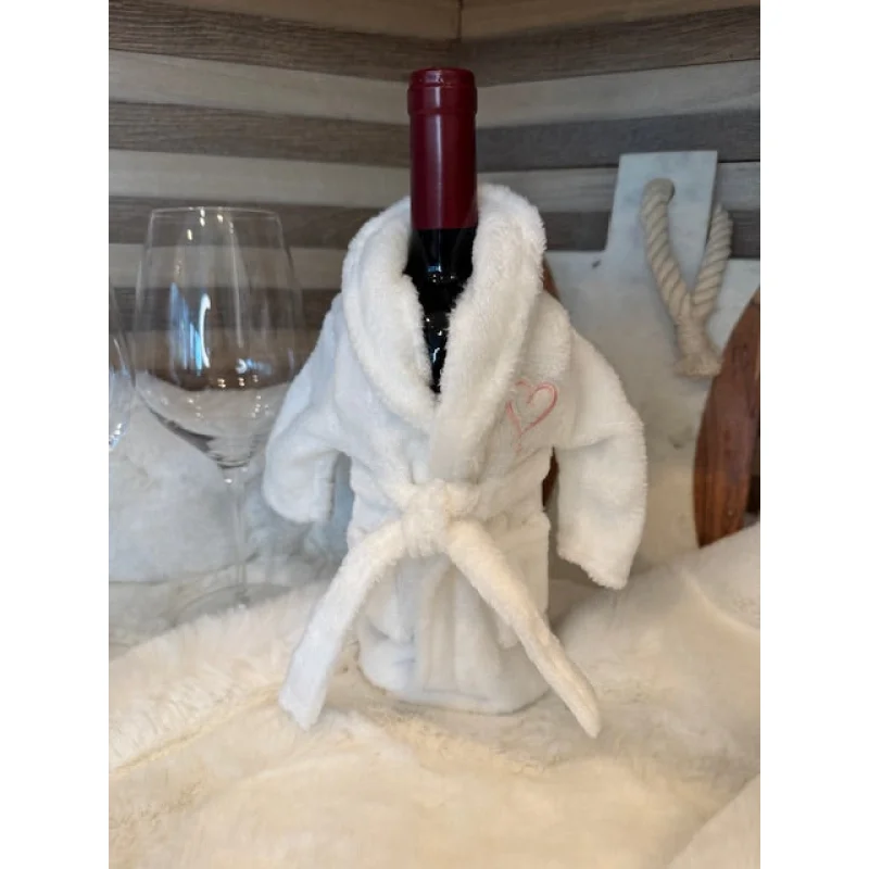 Wine Bottle Bathrobe- White