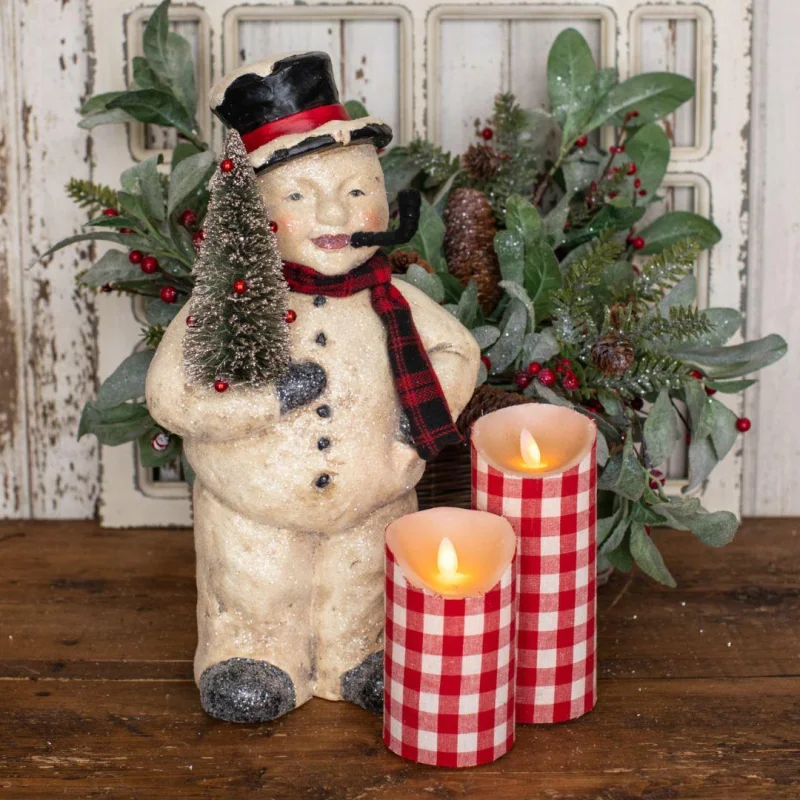 16″ Face Snowman Holding a Tree