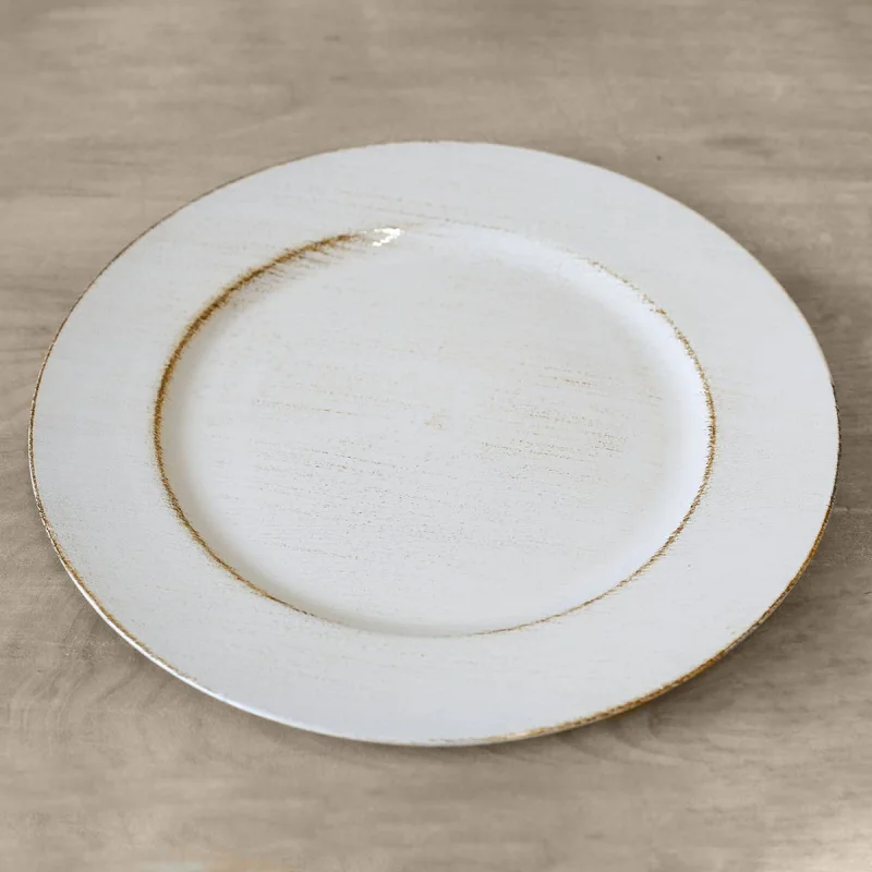 13″ Woodland Charger – White Wash