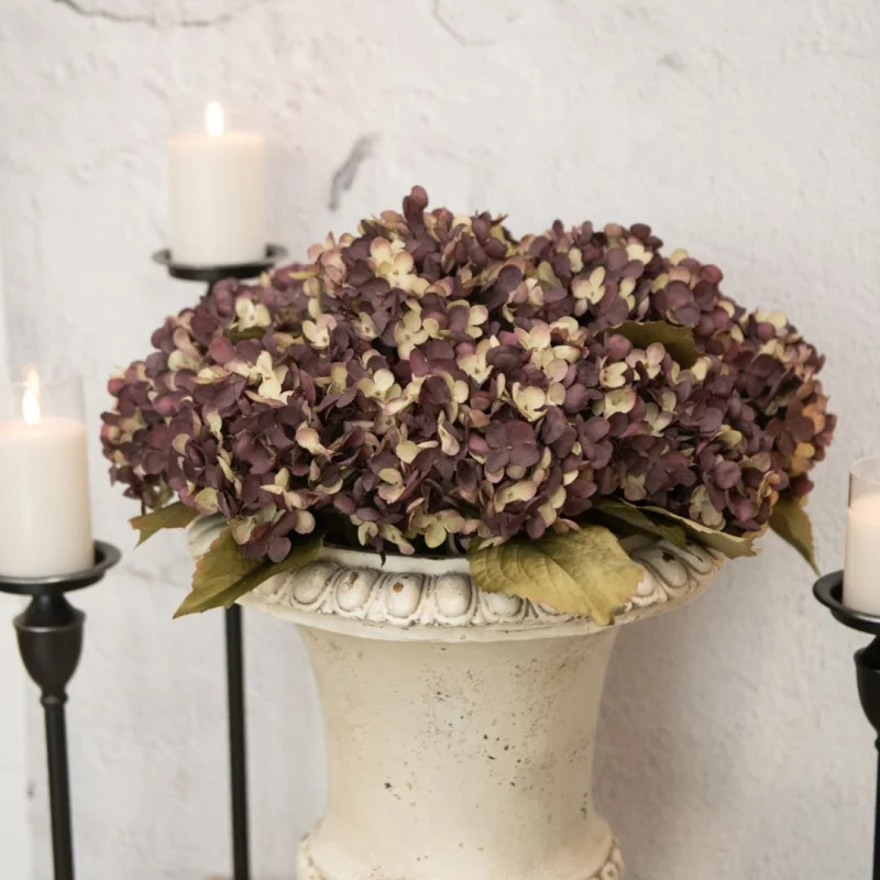 20.25″ Beige & Purple Hydrangea