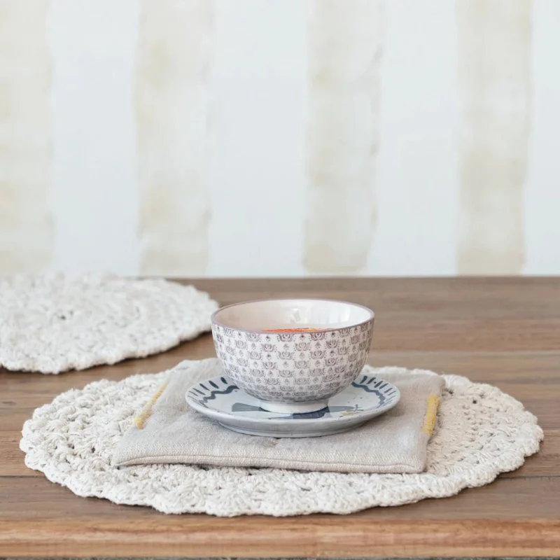 15″ Crocheted Round Placemat  Cotton Blend