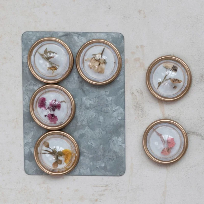Glass Botanical Magnets – Set of 6