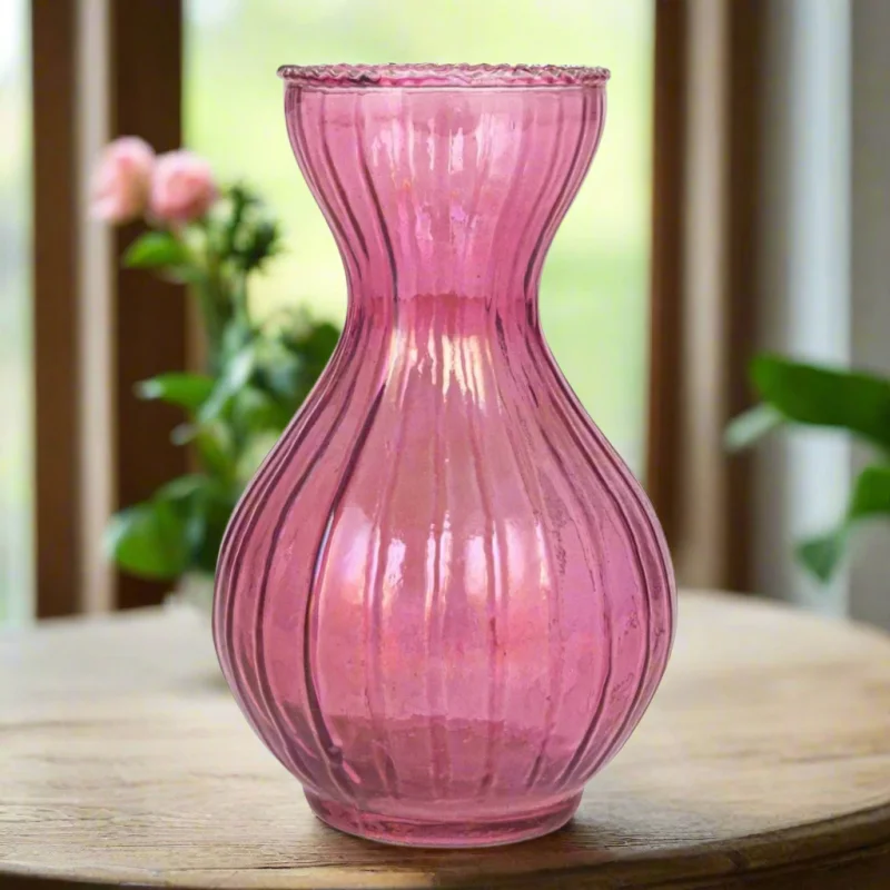 Round Pressed Glass Vase – Medium
