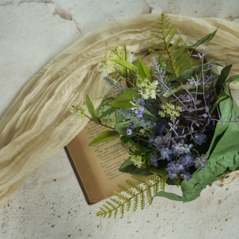 16.5″ Lavender & Succulent Bouquet – Faux Floral Decor