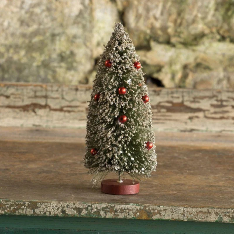 10″ Green Bottle Brush Christmas Tree