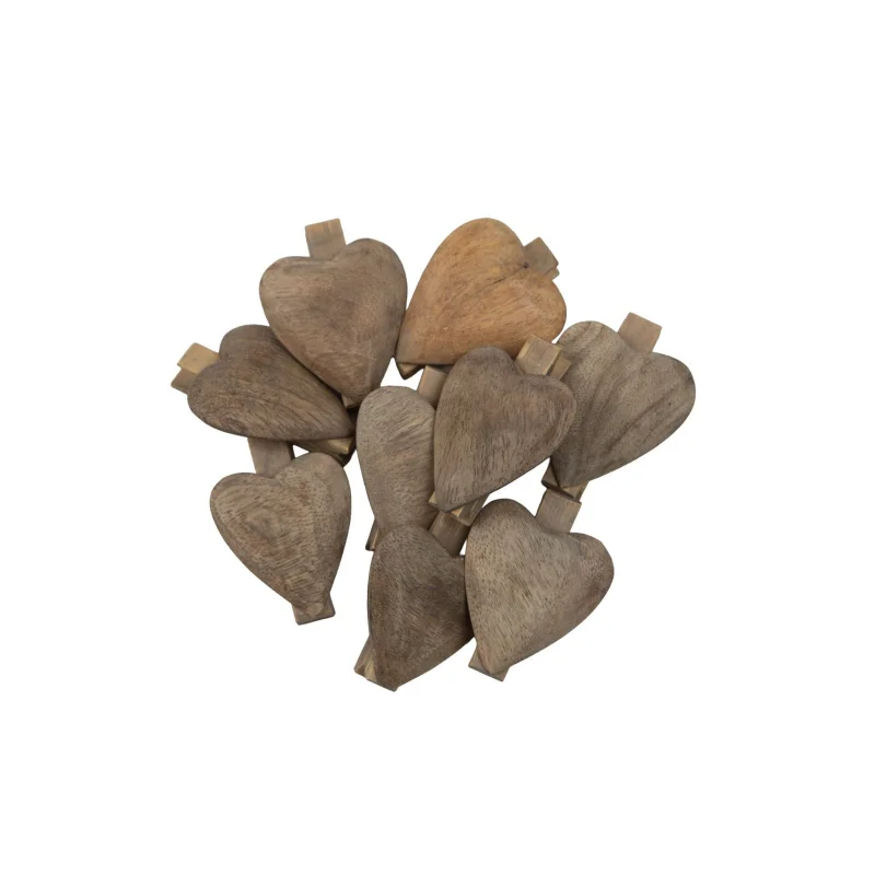 Wooden Heart Clips
