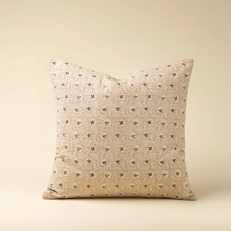 20×20 Clover Block Print Kantha Pillow
