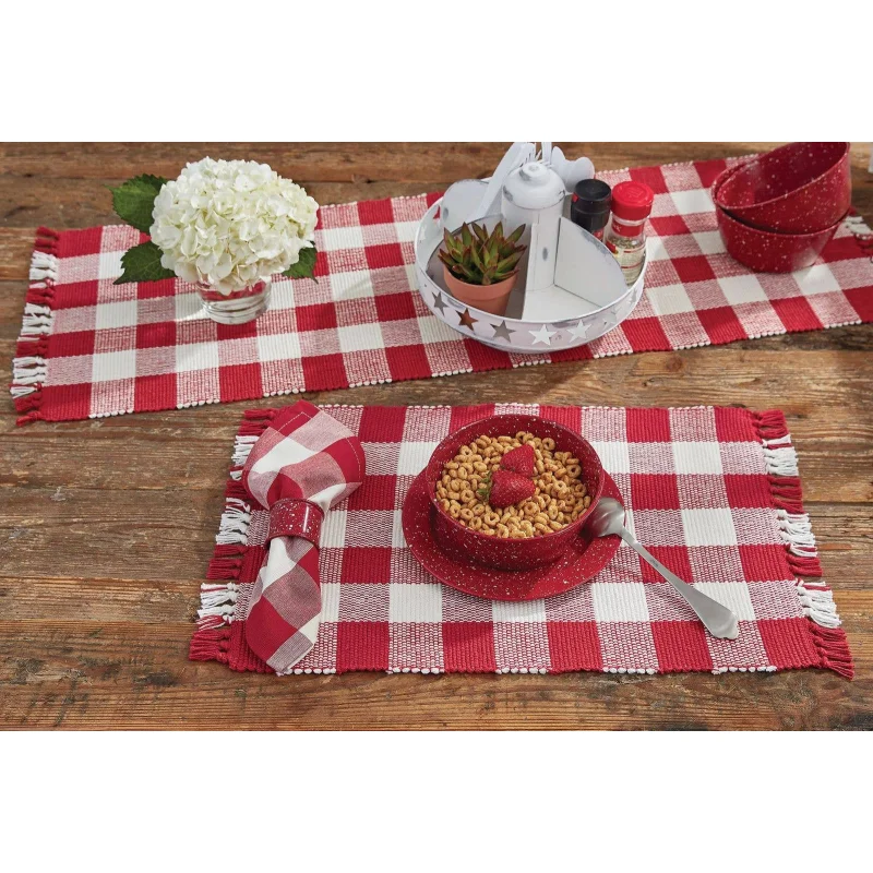 Wicklow Check Napkin – Red&Cream
