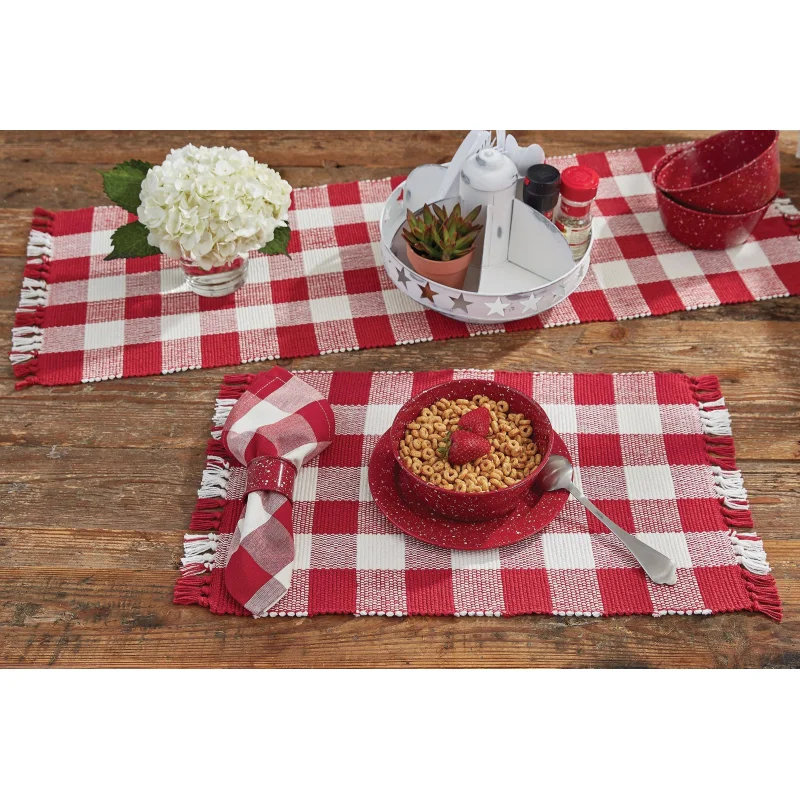 Wicklow Check Placemat – Red&Cream