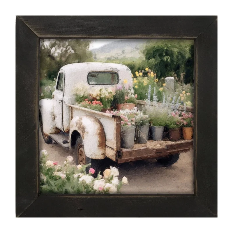 White Flower Truck Black