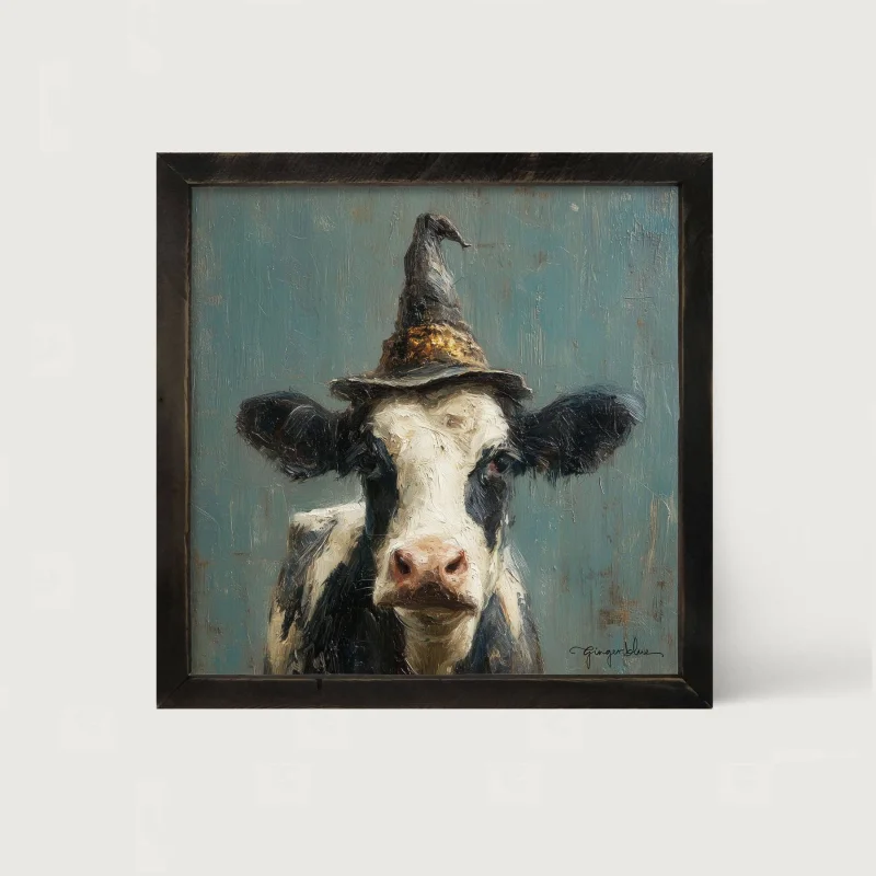 Witch Hat Cow Black