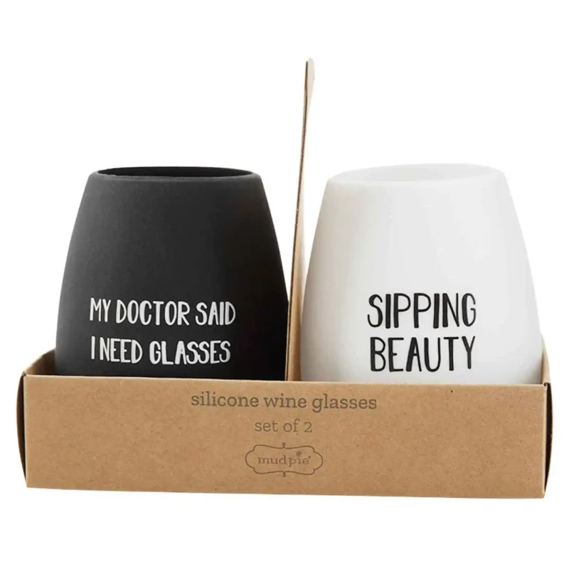 White Silicone Wine Set