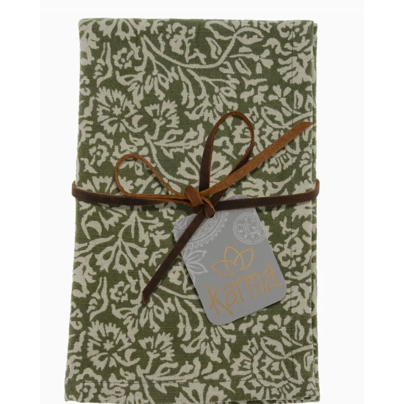 Wood Block Floral Dinner Napkin